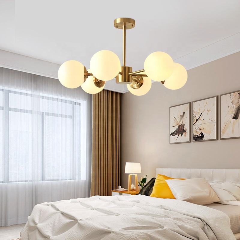 Nordic Copper Living Room Sputnik Pendant Lights Modern Luxury Creativ