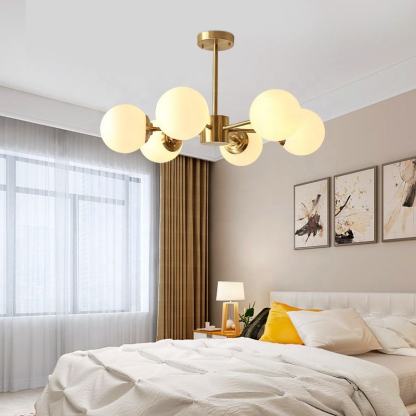 Nordic Copper Living Room Sputnik Pendant Lights Modern Luxury Creative Spherical Glass Chandelier -labpiecesign