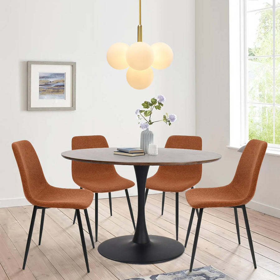 Milky Glass Cluster Ribbed Glass Bubble Chandelier-labpiecesign