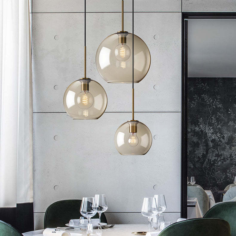 Millow Glass Shade Brass Fitting Pendant Light-labpiecesign