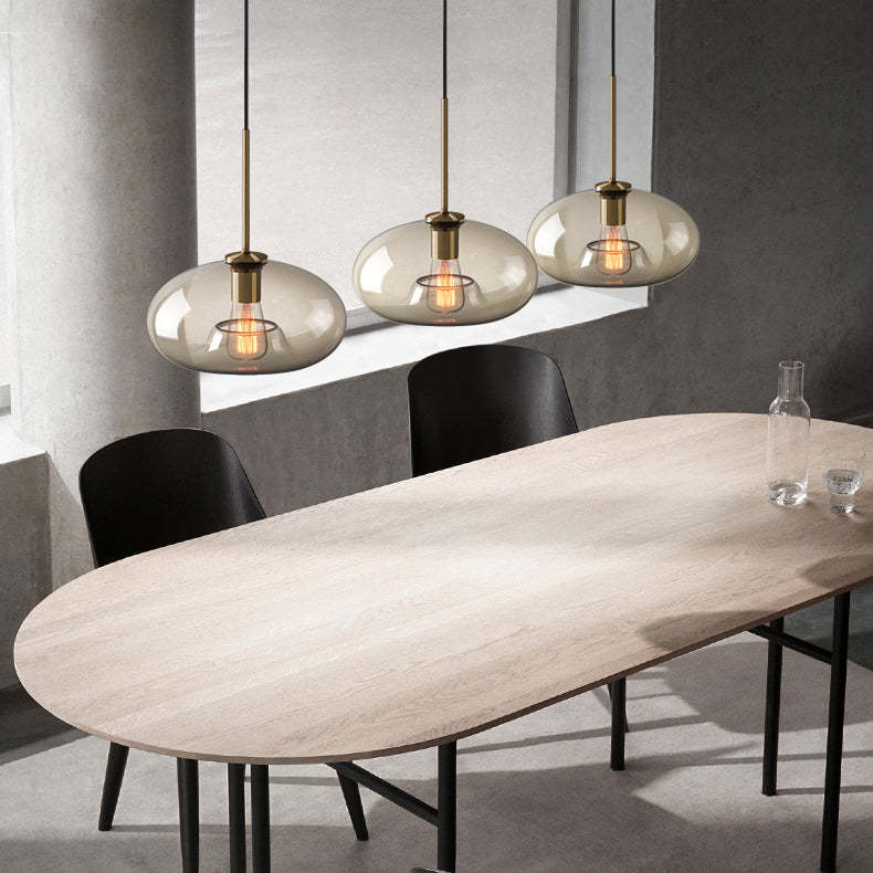 Millow Glass Shade Brass Fitting Pendant Light-labpiecesign