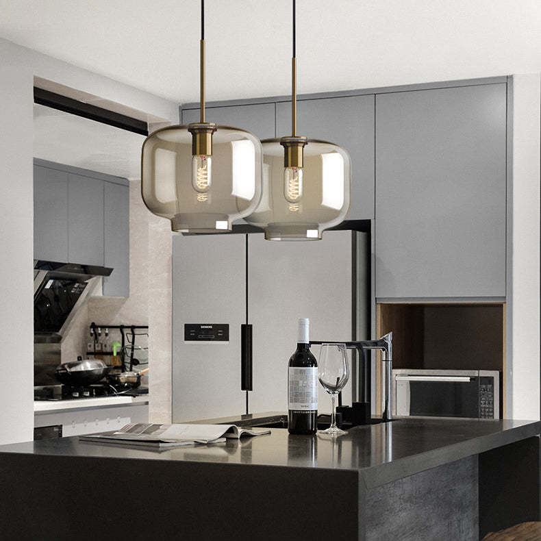 Millow Glass Shade Brass Fitting Pendant Light-labpiecesign