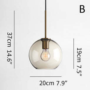Millow Glass Shade Brass Fitting Pendant Light-labpiecesign