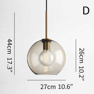 Millow Glass Shade Brass Fitting Pendant Light-labpiecesign