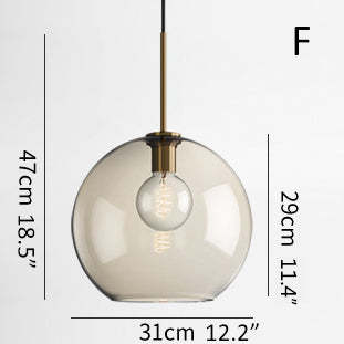 Millow Glass Shade Brass Fitting Pendant Light-labpiecesign