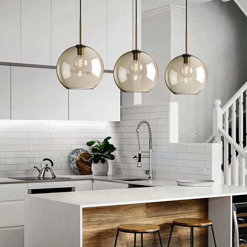 Millow Glass Shade Brass Fitting Pendant Light-labpiecesign