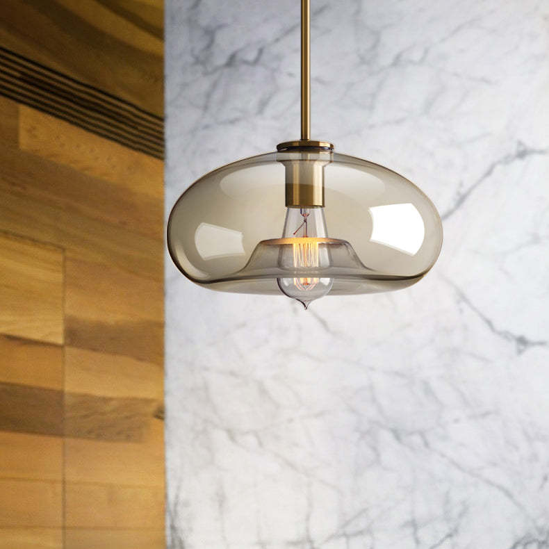 Millow Glass Shade Brass Fitting Pendant Light-labpiecesign