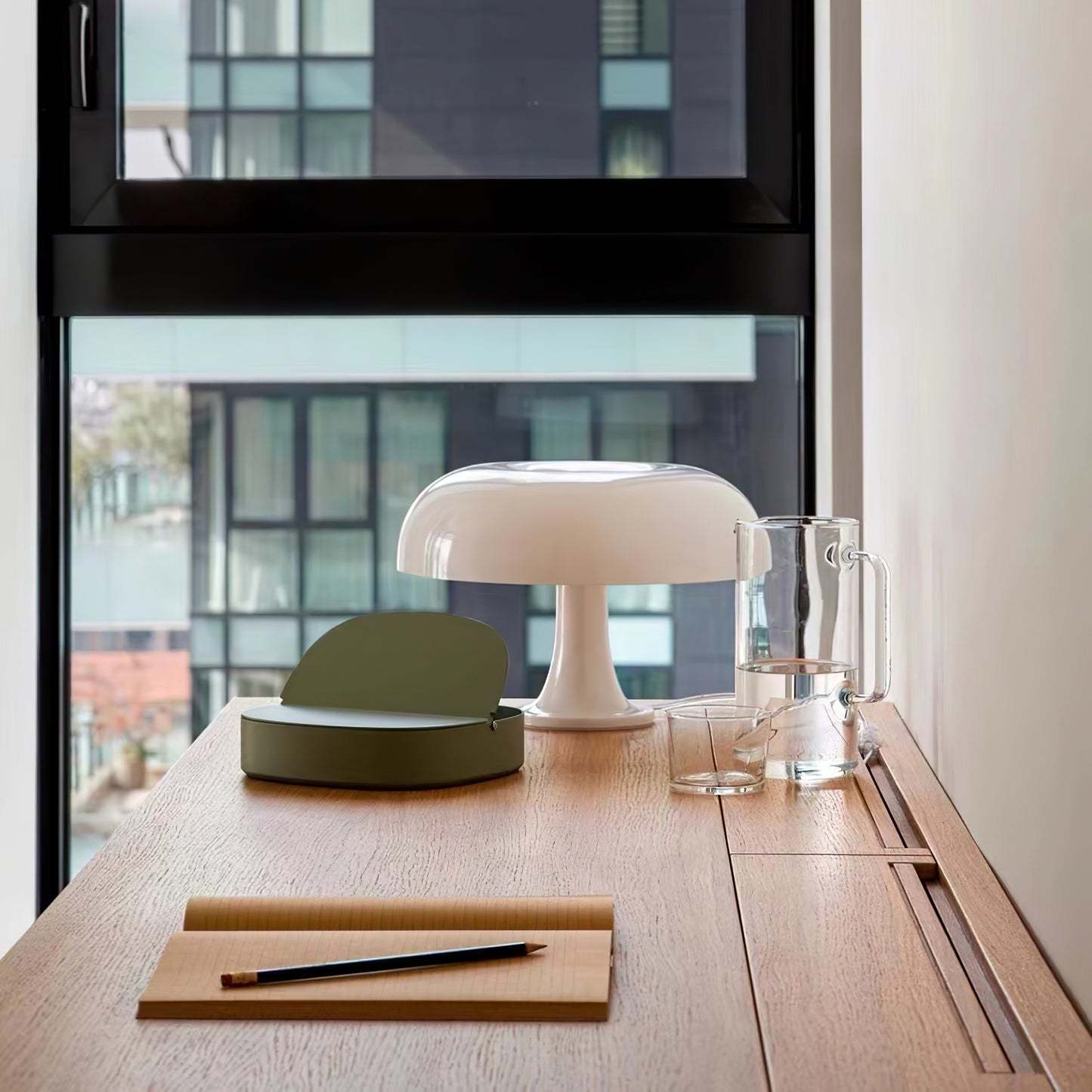 Vintage Danish Bauhaus Mushroom Table Lamp-labpiecesign