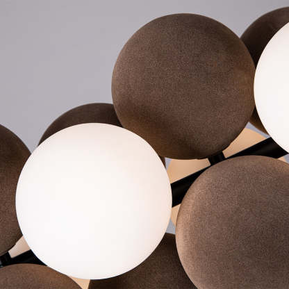Flannel Ball Modern Chandelier Opal Glass Light-labpiecesign