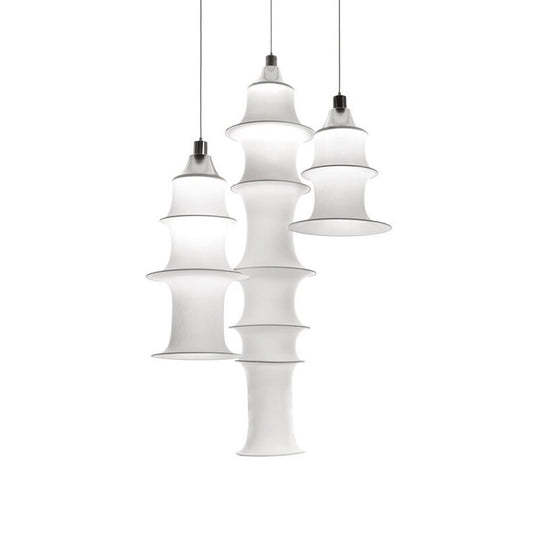 Simple Bamboo Second-hand Fabric white color chandelier-labpiecesign
