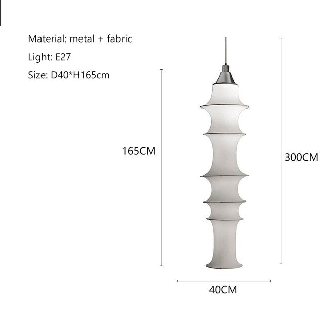 Simple Bamboo Second-hand Fabric white color chandelier-labpiecesign