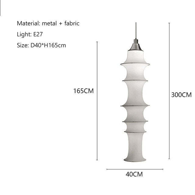 Simple Bamboo Second-hand Fabric white color chandelier-labpiecesign