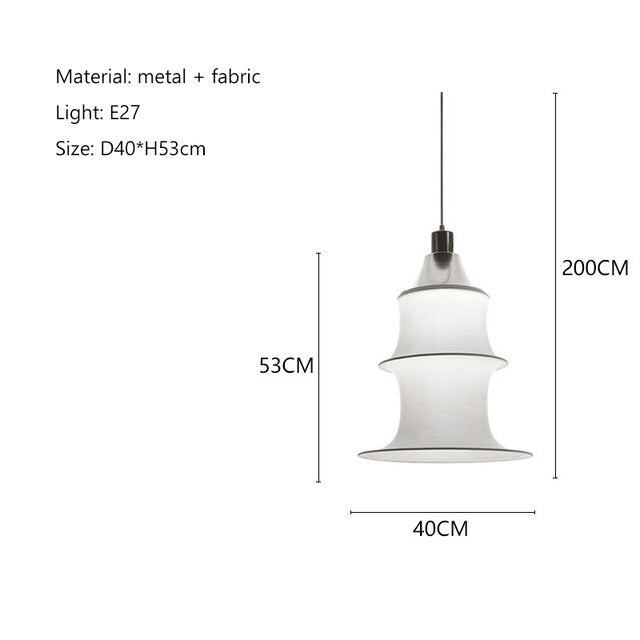 Simple Bamboo Second-hand Fabric white color chandelier-labpiecesign
