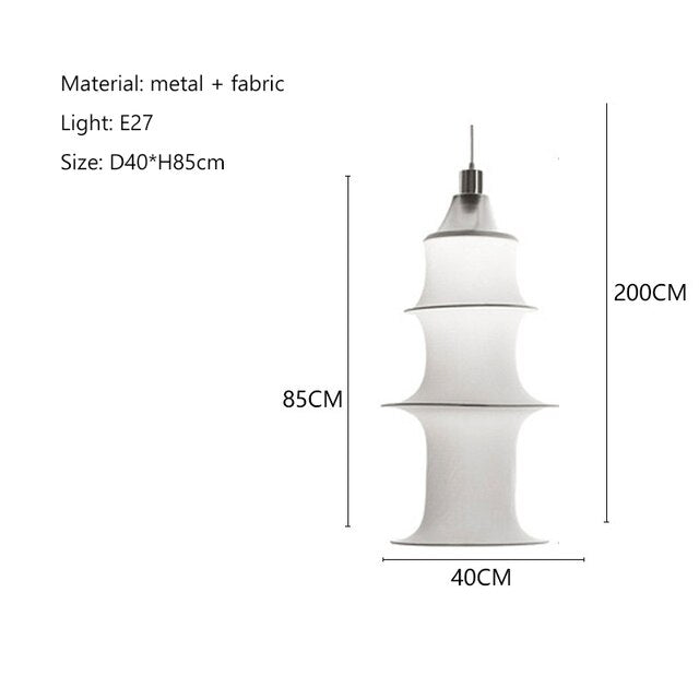 Simple Bamboo Second-hand Fabric white color chandelier-labpiecesign