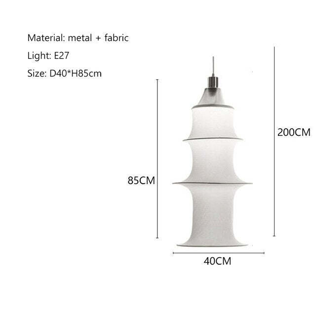 Simple Bamboo Second-hand Fabric white color chandelier-labpiecesign