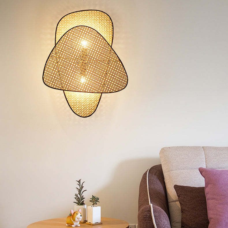 Anjuna Rattan Bamboo Wall Light-labpiecesign