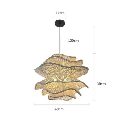Vietnam Flower Rattan Pendant Light, Wicker Lampshade Chandelier, Bamboo Light Fixture Kitchen Dining Living Room, Woven Lantern Vintage