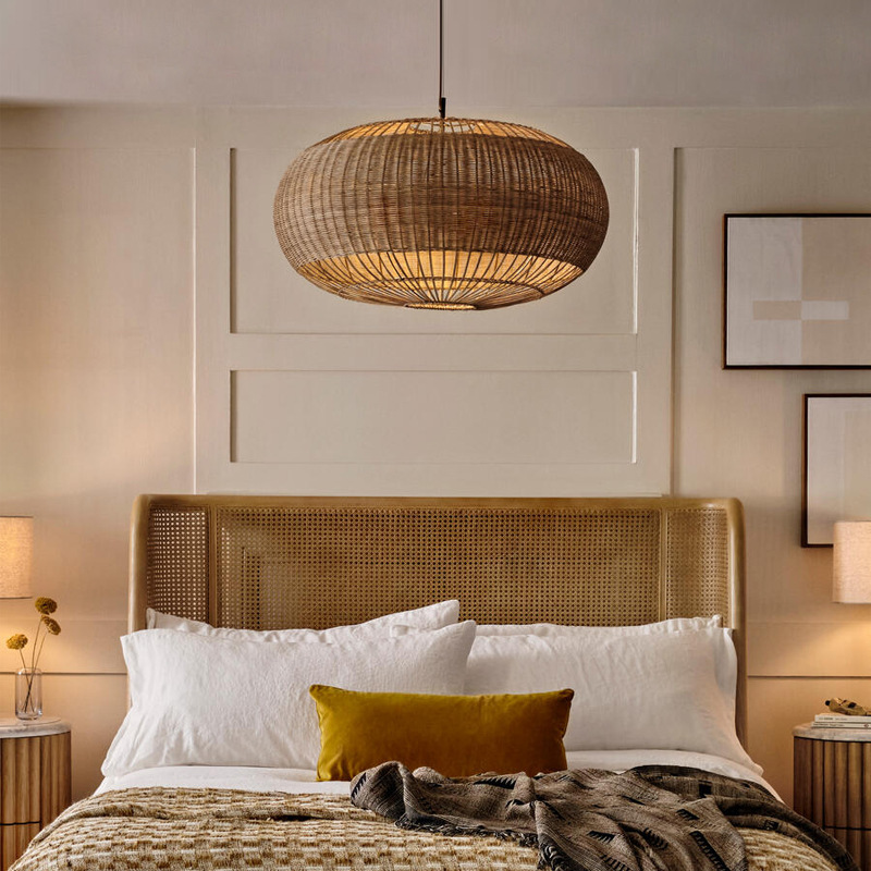 Rattan chandelier retro Japanese style wabi-sabi style bamboo pendant light-labpiecesign
