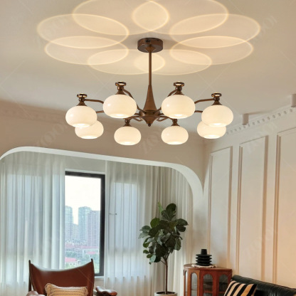 Medieval French retro style Milky white glass chandelier