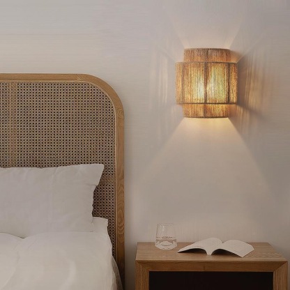 Japanese-style wall lamp Wabi-sabi style retro hemp rope wall lamp