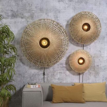 Wabi-sabi style bedside aisle decorative lamp modern retro bamboo wall light
