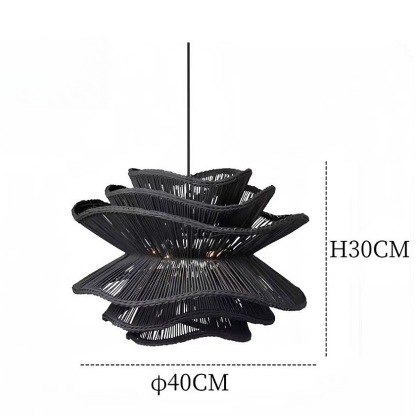 Vietnam Flower Rattan Pendant Light, Wicker Lampshade Chandelier, Bamboo Light Fixture Kitchen Dining Living Room, Woven Lantern Vintage