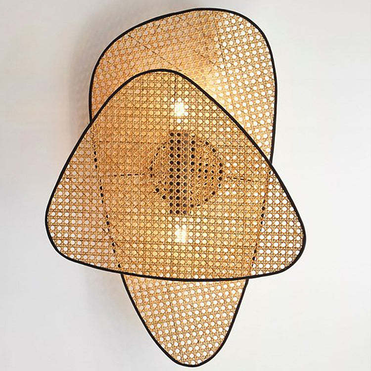 Anjuna Rattan Bamboo Wall Light-labpiecesign