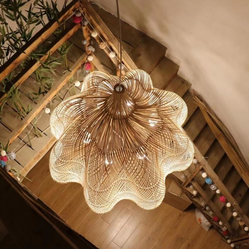 Wicker Pendant Shade outdoor rattan lamp -labpiecesign