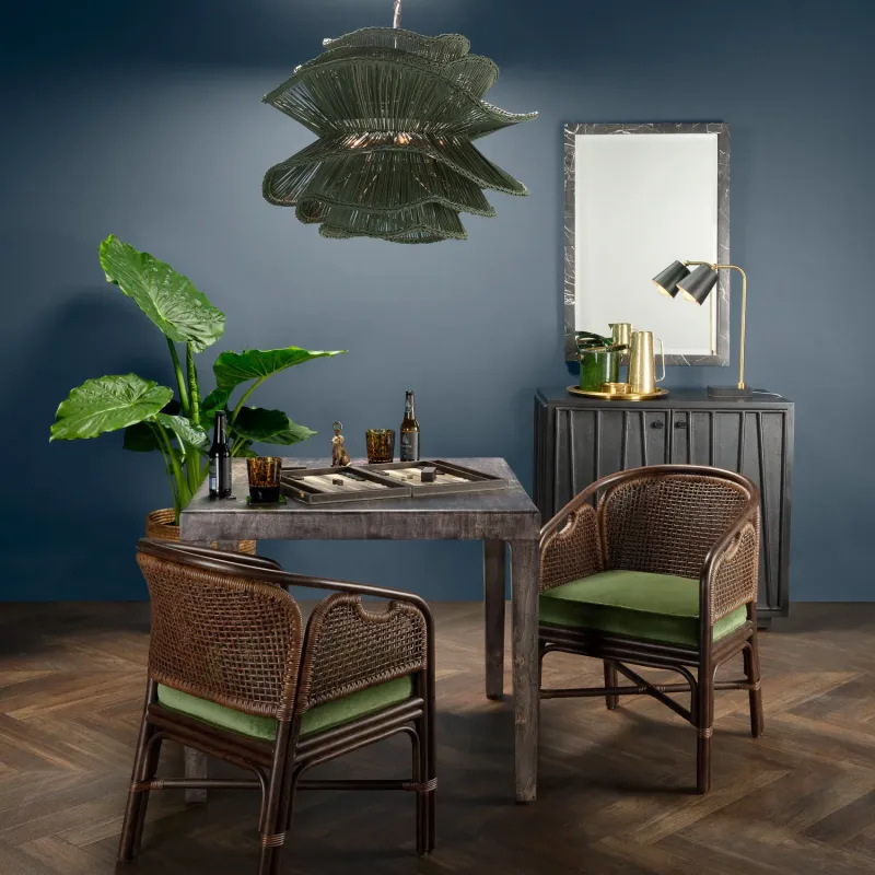 Vietnam Flower Rattan Pendant Light, Wicker Lampshade Chandelier, Bamboo Light Fixture Kitchen Dining Living Room, Woven Lantern Vintage