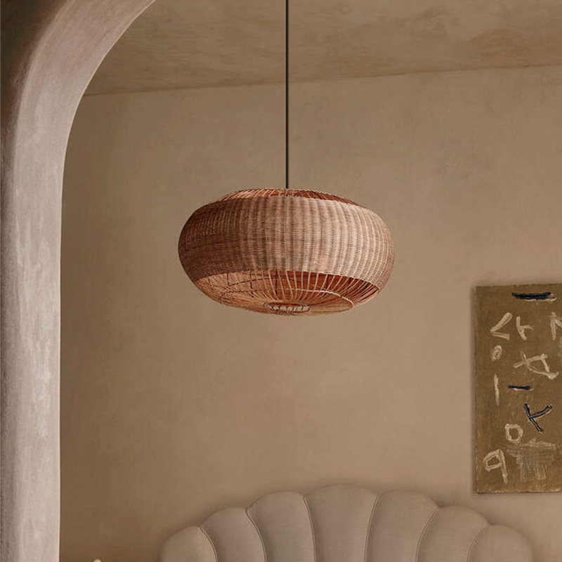 Rattan chandelier retro Japanese style wabi-sabi style bamboo pendant light-labpiecesign