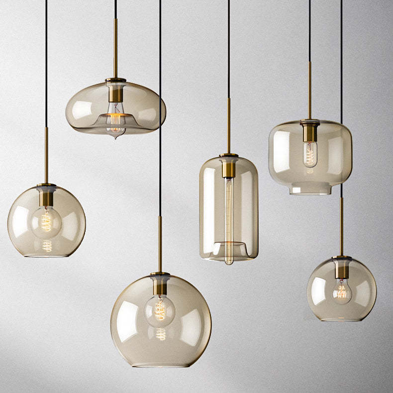Millow Glass Shade Brass Fitting Pendant Light-labpiecesign