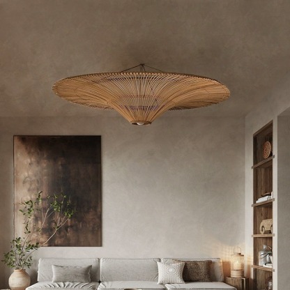 Wabi-sabi Japanese style  Pendant Light Rattan Ceiling Lampshade