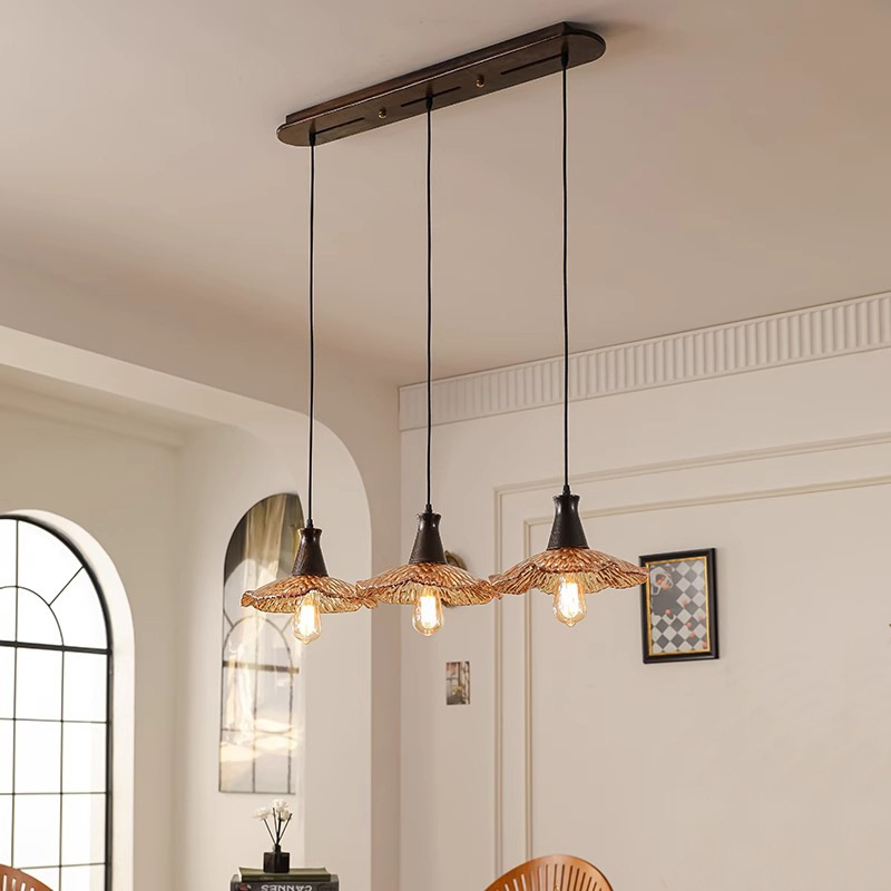 American retro walnut dining table lamp