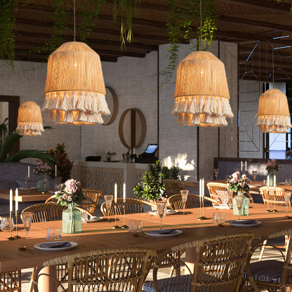 Bohemian Vintage Tassel Pendant Light For Indoor-labpiecesign