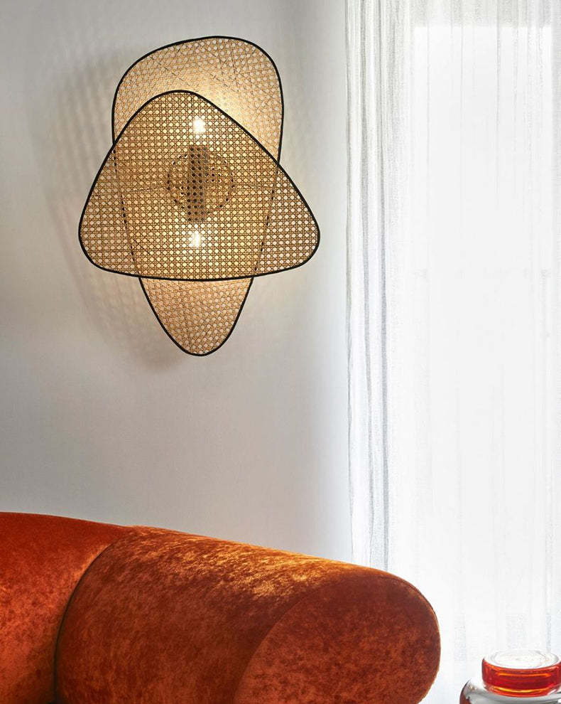 Anjuna Rattan Bamboo Wall Light-labpiecesign