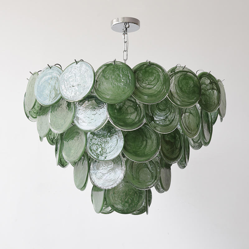 Green Iridescent Murano Chandelier