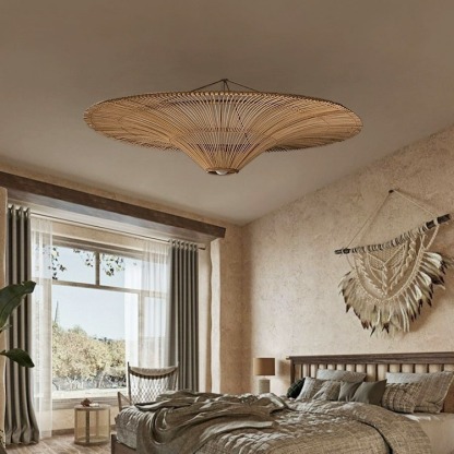 Wabi-sabi Japanese style  Pendant Light Rattan Ceiling Lampshade