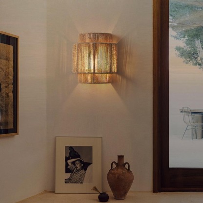 Japanese-style wall lamp Wabi-sabi style retro hemp rope wall lamp