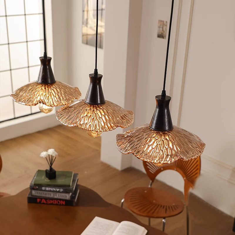 American retro walnut dining table lamp