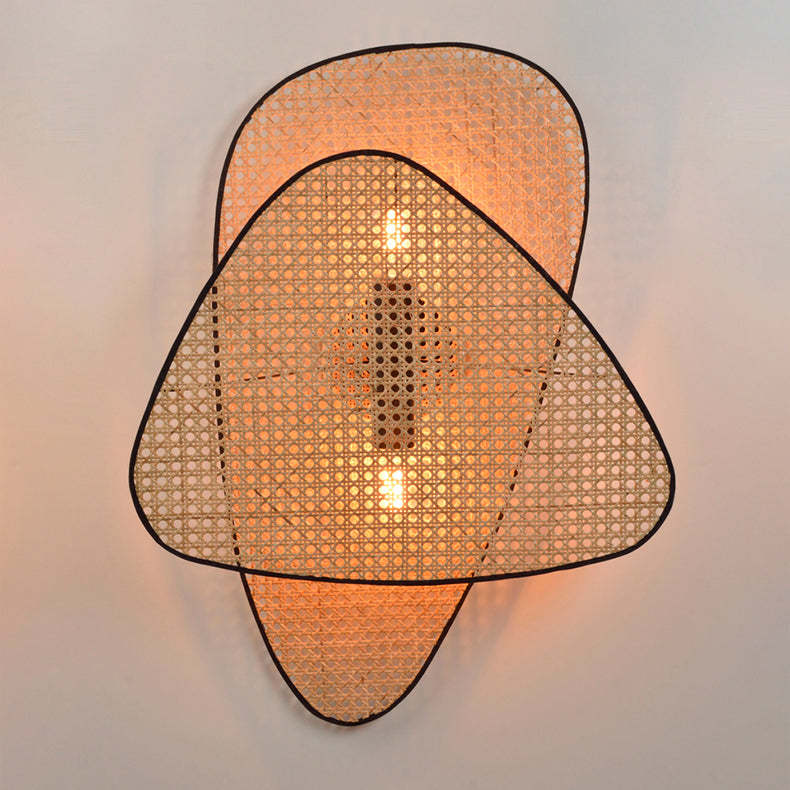 Anjuna Rattan Bamboo Wall Light-labpiecesign