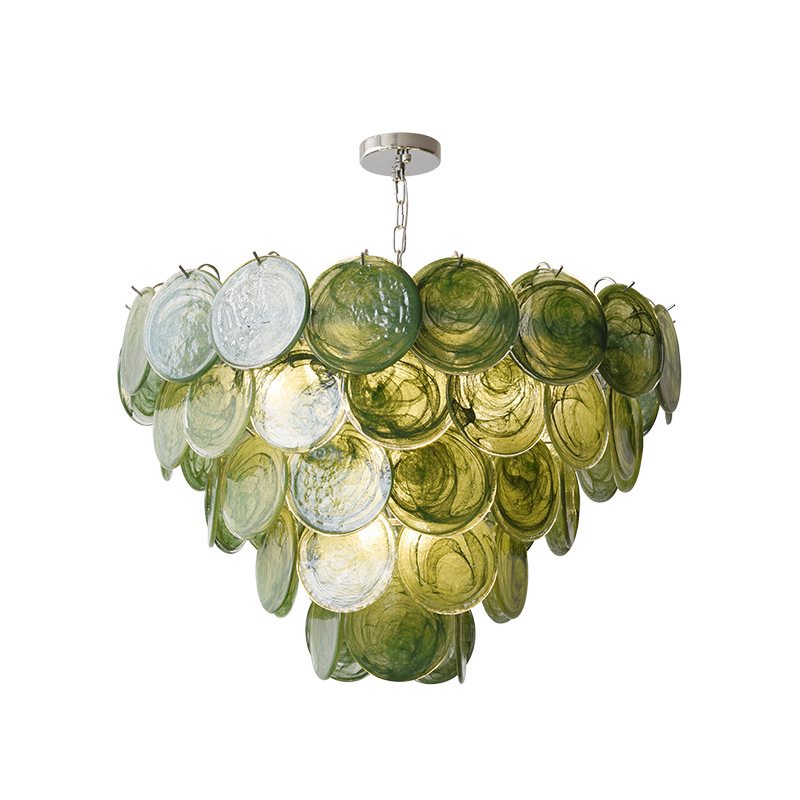 Green Iridescent Murano Chandelier