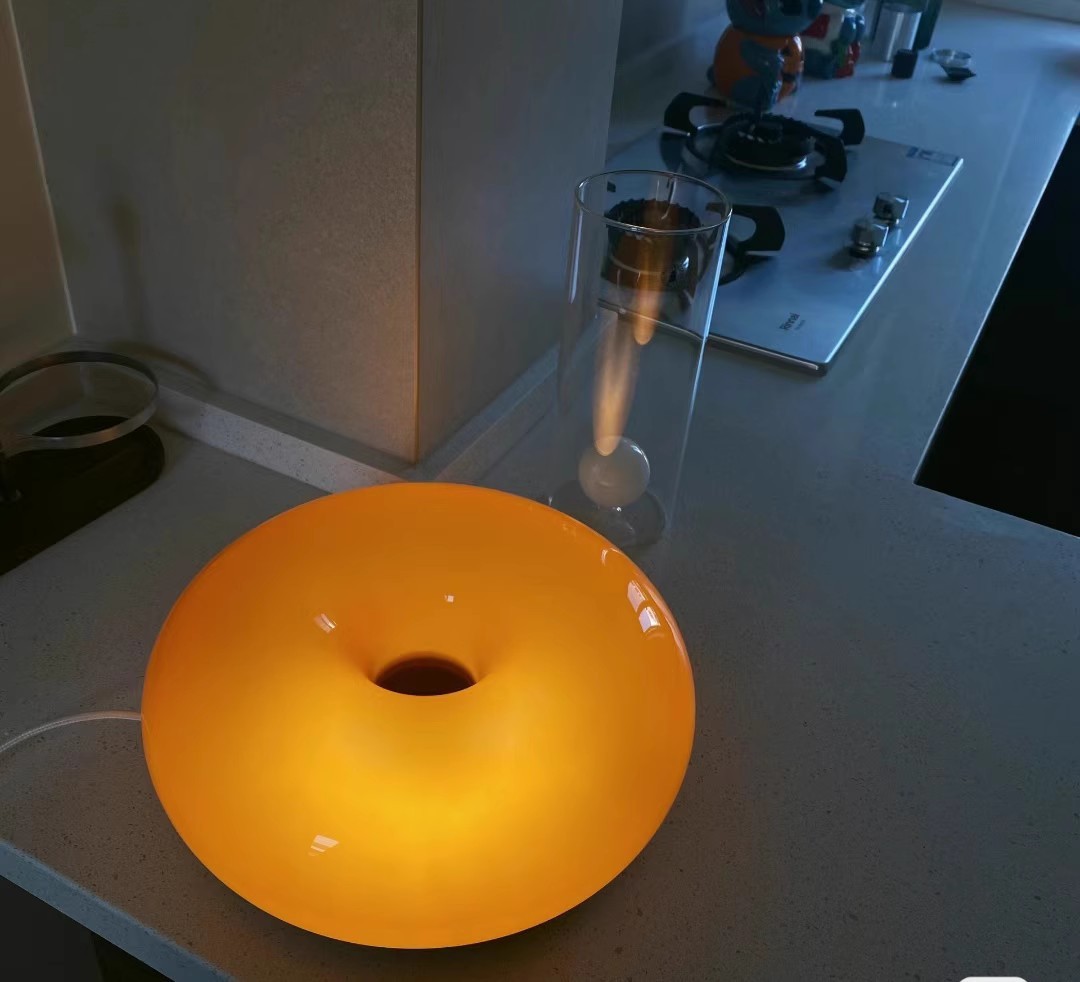 Medieval style donut wall lamp Touch control Orange Bauhaus bedside lamp-labpiecesign