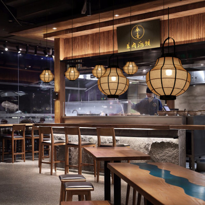 Southeast Asian Style Metal Bracket Pendant Lighting-labpiecesign