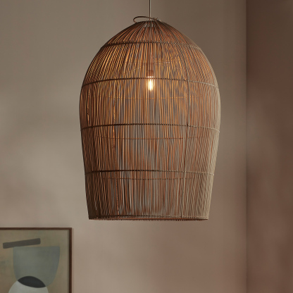 Boho Style Ceiling Pendant Light Wicker Rattan Pendant Lamp Shades