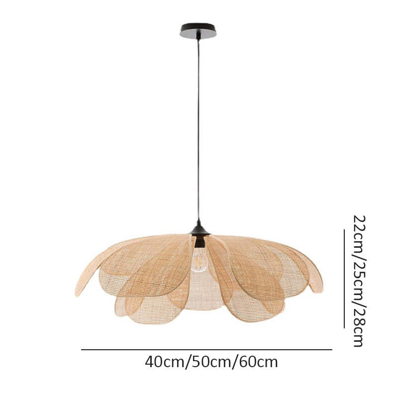 Rattan Petal Rustic Pendant Lamp Shade-labpiecesign