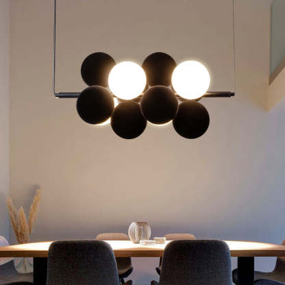 Flannel Ball Modern Chandelier Opal Glass Light-labpiecesign