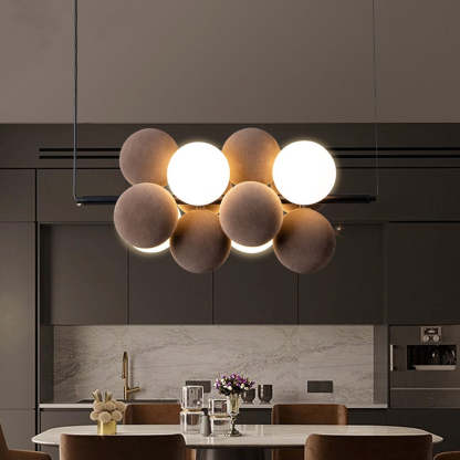 Flannel Ball Modern Chandelier Opal Glass Light-labpiecesign