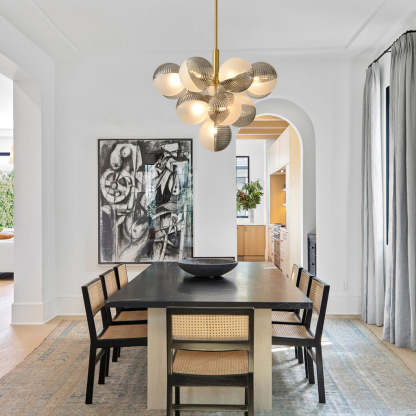 Statement Ribbed Glass Bubble Chandelier-labpiecesign