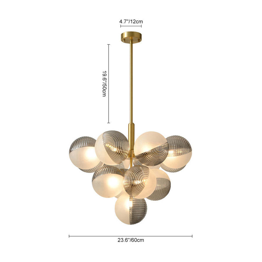 Statement Ribbed Glass Bubble Chandelier-labpiecesign