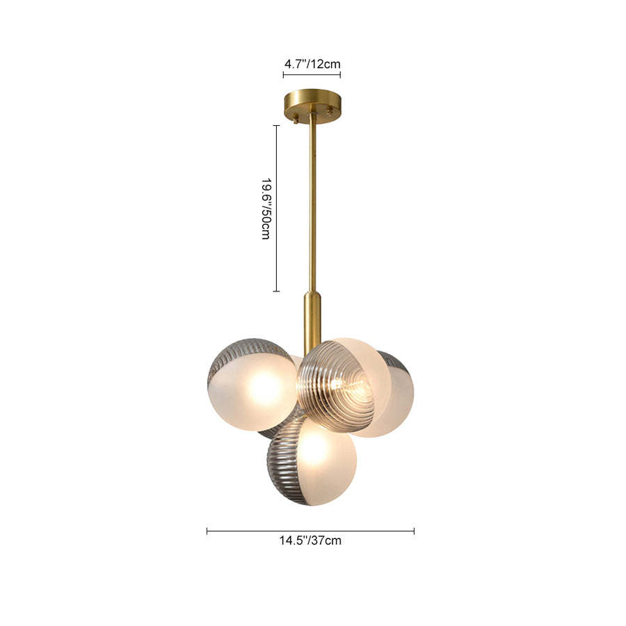 Statement Ribbed Glass Bubble Chandelier-labpiecesign